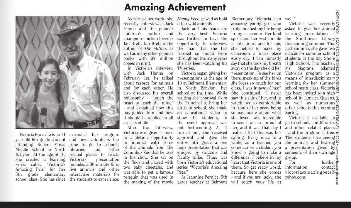 Amazing Achievement newspaper article about Victoria