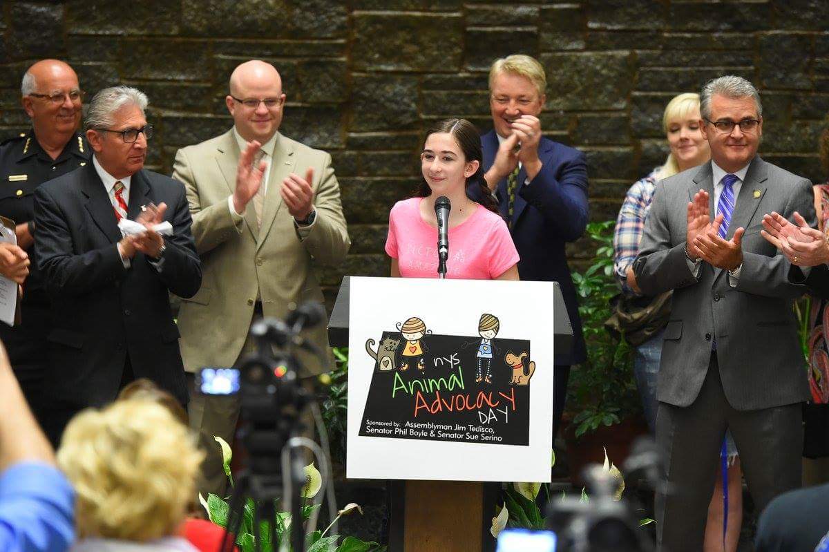 Victoria speaking at Animal Advocacy Day